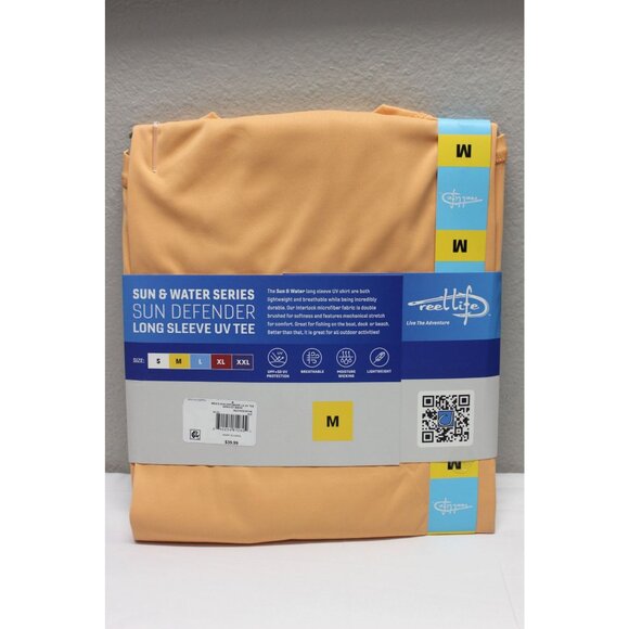 Reel Life men's crew‎ neck Sun Defender long sleeve UV tee t-shirt M - Picture 2 of 6